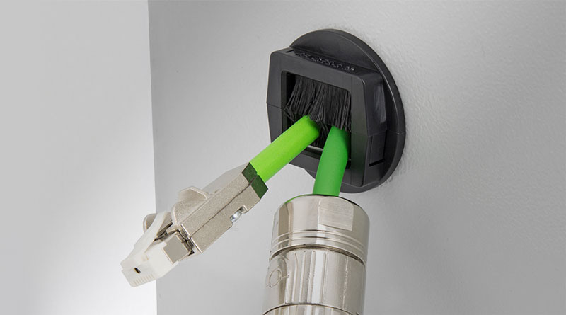KEL-BES-S split cable gland with brush strips for cable pass